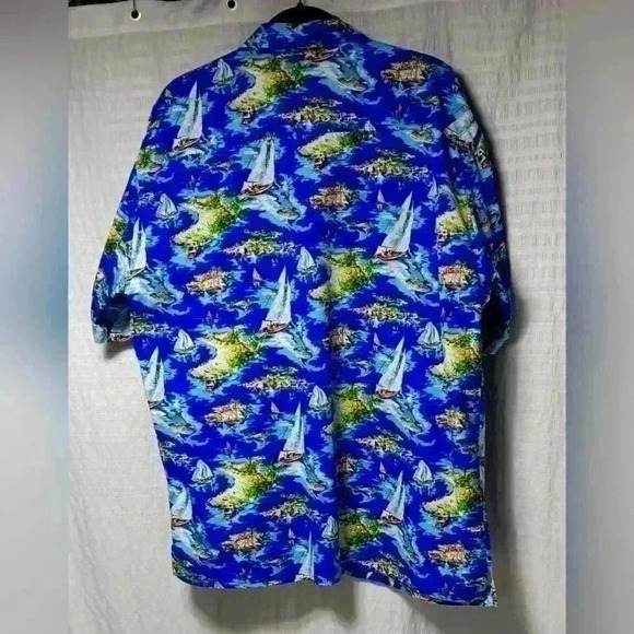 Vintage Royal Hong Hong Yacht  Club 💯 cotton short sleeve button down. Men's2XL - Picture 3 of 7